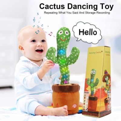 Talking Cactus for Kids Dancing Cactus Toys Can Sing What You Say Funny Toy (Multicolor)